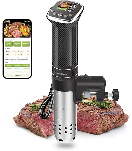 KitchenBoss Roner Cocina Baja Temperatura: Wi-Fi Sous Vide Roner Inmersión a Prueba de Agua IPX7