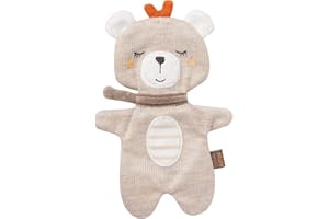 Fehn 052169 szeleszczący miś – szeleszczący zwierzak do aktywności z bio-bawełny kbA do chwytania, zabawy i wytworzenia dźwięków – idealny towarzysz dla niemowląt i małych dzieci, Miś NATUR