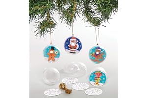 Baker Ross Kits Bolas navideñas para Colorear (Pack de 8) - Artes y Manualidades Festivas
