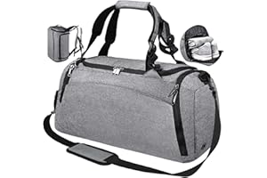 NEWHEY Torba Sportowa Męska Torba Podróżna Z Przegrodą Na Buty Z Funkcją Plecaka Bagaż Podręczny Na Weekend Duża Dla Mężczyzn I Kobiet, Kolor Szary, 40 L