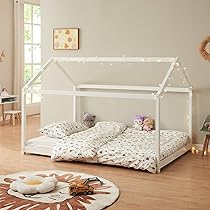 Letto Casetta Per Bambini En.casa | Piazza E Mezza In Legno Di Pino 120x200cm Con Sbarre - Foto 4