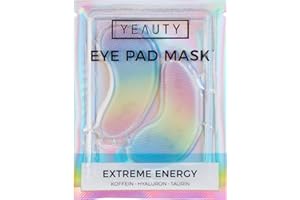 ‎YEAUTY YEAUTY Extreme Energy Eye Pad Mask – Hydrogel Augenpads mit Koffein, Hyaluron & Peptidkomplex – Frischekick für Augenringe & Schwellungen – 1 Paar
