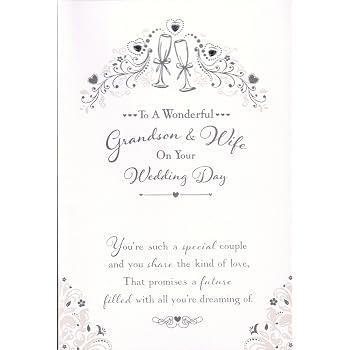 Handgemachte Hochzeitskarte Für Den Enkel & Seine Frau – Mit Glitzer, Strass & Umschlag