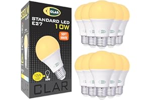 CLAR - Bombilla LED E27 Luz Cálida 3000K, 10W (Pack 10) - Bombillas Eficientes para Iluminación del Hogar