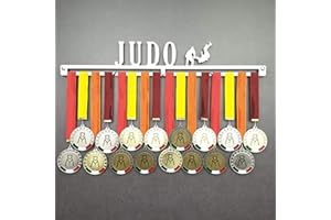 MEDALdisplay Judo - Medagliere da Parete - Porta medaglie Arti Marziali, Judoka - Sport Medal Hanger - Display Rack - Acciaio Inox 100% Made in Italy by