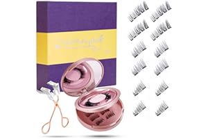 Chlffua Magnetische Wimpern ohne Eyeliner 3 Paare Natürlich Look 3D Magnet Künstliche Wimpern mit Zange Wiederverwendbare Falsche Magnetic Eyelashes Wasserdichtem Langlebigem