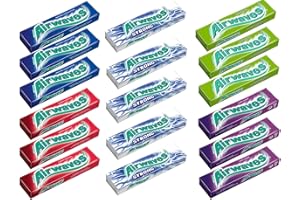 ‎FISGUS 17 Airwaves Kaugummi Packungen a' 12 Dragees - Alle 5 Airwaves Sorten in einem FISGUS by krass-shoppen-de Bundle - Cool Cassis - Menthol & Eucalyptus - Cherry Menthol - Lime & Ginger - Strong