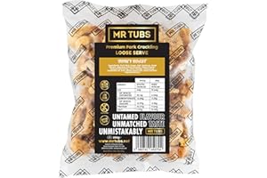 Mr Tubs Pork Crackling - 250g-Tüte - Premium Schweinekrusten Snack – Glutenfreier, Proteinreicher, Kohlenhydratarmer, Ketofreundlicher Snack (250g, Honigbraten)