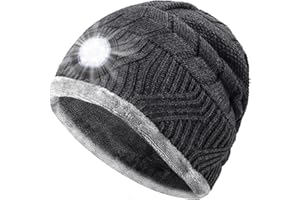 HIGHEVER Idee Cadeau Homme Bonnet LED - Cadeau Noel Homme Original Cadeau Motard Pecheur, Bonnet Hiver Lampe Frontale Cadeaux Pour Homme Papa, Idée Cadeau Papa Cadeau Homme Original Utile Cadeau Saint Valentin