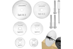 QWORK® 10-częściowy zestaw brzeszczotów do piły, tarcz do cięcia drewna, tworzywa sztucznego i metalu, kompatybilny z narzędziami rotacyjnymi Dremel