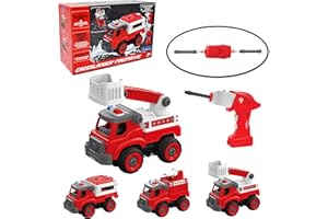 Lexibook, Crosslander® Fireman RC, Camion dei pompieri radiocomandato da assemblare, 3 costruzioni possibili, 33 pezzi, Cacciaviti elettrici e manuali inclusi, RCP25