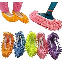 GLADFRESIT - 2 pantofole per mocio antipolvere, in microfibra, lavabili, per pulire i pavimenti del bagno, della cucina, della casa (blu