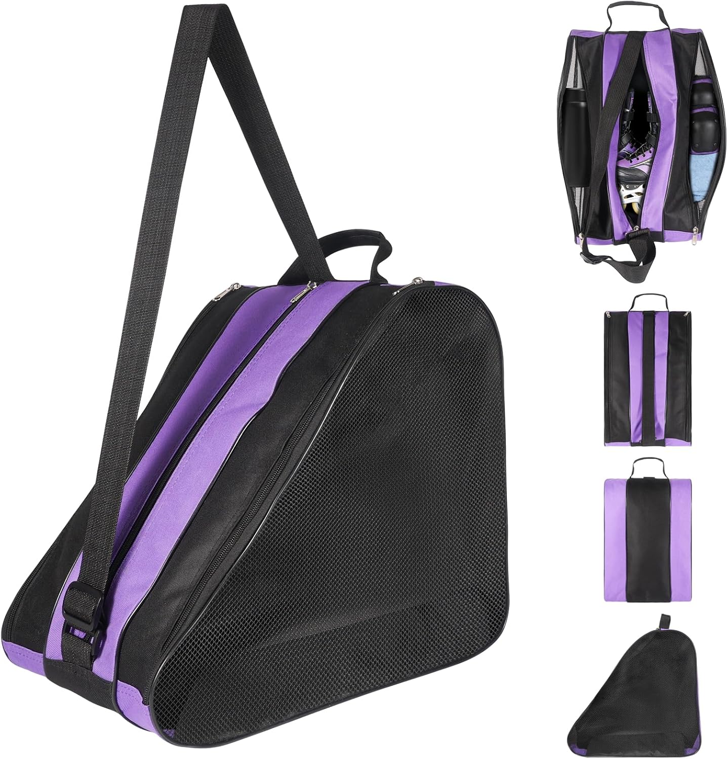 QKURT Bolsa de Patinaje para Niños, Unisex con Correa Ajustable, Mochila para Patines de Hielo, Bolsa de Transporte para Patines para Niño y Niña