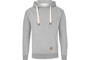 BLU APPAREL Mens OH Overhead Pullover Fleece Hoodie OH Hoody Hooded Sweatshirt Grey Black