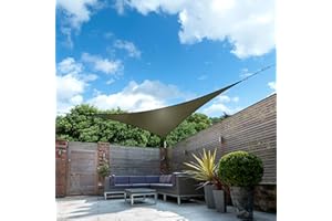 Kookaburra Waterproof Garden Sun Shade Sail Canopy in Sage 98% UV Block (5m Triangle)