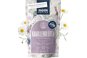 ‎MONTE NATIVO Kamillentee lose Monte Nativo (250g) - Kamillenblüten getrocknet - 100% natürlich und ohne Zusatzstoffe - Aromatischer Kräutertee für einen köstlichen Aufguss
