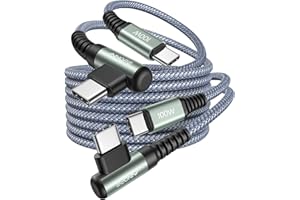 Ainope Kabel USB C na USB C, 100 W / 5 A PD QC, super kabel do szybkiego ładowania USB C, nylonowy, błyskawiczne ładowanie, do Galaxy S22/21/20, Huawei, 2 sztuki (3 m + 3 m, szary)