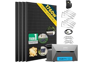 ALLDREI Balkonkraftwerk mit Speicher 2 Pro, Solarbank E1600Pro All in One Stromspeicher 1,6kWh mit Wechselrichter, Komplettset mit 4x440W Bifazialer Solarpanel &Smarten Zähler & Halterungx4