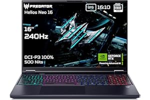 ACER Predator Helios Neo 16 AI PHN16-73-97E2 - PC Portable Gamer 16" - Intel Core Ultra 9 275HX, 32 Go RAM DDR5, 1 to SSD, NVIDIA GeForce RTX 5070 Ti 12 Go, Windows 11, Clavier AZERTY