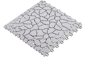 UPP Paneles de jardín, terraza y balcón I baldosas Antideslizantes encajables, Piso a Prueba de Agua I Suelo Exterior, instalación fácil y rápida (6 Unidades, 30x30cm c/u, Piedra)