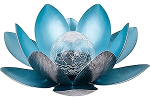 Dehner Lampe Solaire Lotus | Décoration et Éclairage Solaire | Jardin et Extérieur | Fleur de Lotus | Métal | Ø