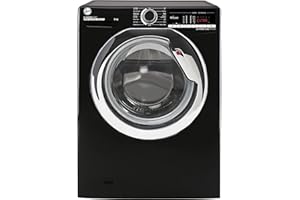 Hoover H-Wash 300 H3WS495TACBE Freestanding Washing Machine, Chrome Door, WiFi Connected, 9 kg Load, 1400 rpm, Black