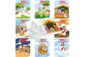 Dianelhall 24 Mini Malbücher für Kinder Malhefte für Kinder Kleine Malbücher Jesus Ausmalbuch Bibel Geschichten Malbuch Christliche Geschenke Kinder für Kleine Mitbringsel Kinder Geburtstagsgeschenke