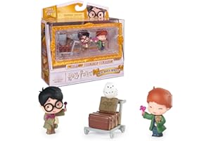 Wizarding World Harry Potter Micro Magical Moments Collectible Figures Multipack "Track 9 3/4" with Harry Potter, Ron Weasley, Owl Hedwig and Display Box, Toy for Children from 6 Years, Fan Item