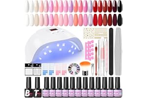 COSCELIA Kit Vernis Semi Permanent Complet Lampe UV/LED 36W 20 Couleurs vernis à ongles Base et Top Coat Strass Décor Nail Art Kit Manucure Outils Complet pour Débutants