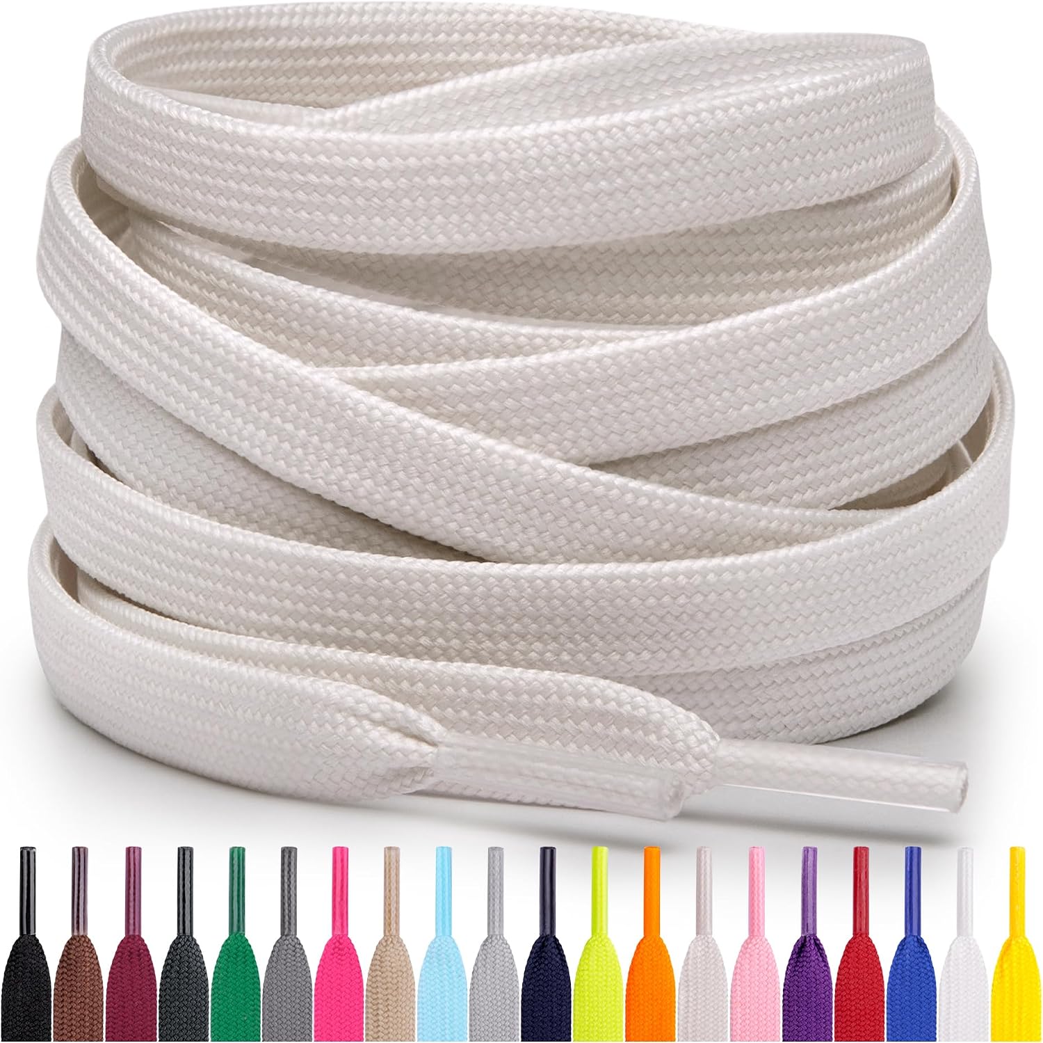Miscly Cordones Planos para Zapatillas, Disponibles en Varias Tallas y Colores