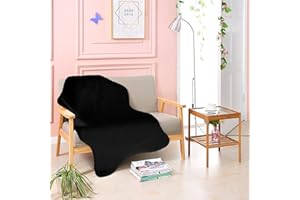 Teppich Wölkchen Tappeto Soffice Di Pelliccia Finta Di Coniglio - Decorazione Da Salotto - Tappeto Di Pelliccia Lavabile Come Tappetino Da Letto - Nero - Pelliccia 80x120cm