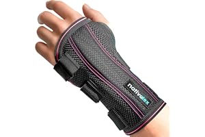 NativoDex Ortopedyczna bransoletka na zespół cieśni nadgarstka i zapalenie | Z wbudowanym opatrunkiem ortopedycznym do skręceń, nadgarstka, artrozy i użytku sportowego · na lewą rękę