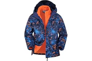 Mountain Warehouse Giacca Aries 3 in 1, impermeabile, da bambino - giacca con cuciture nastrate da bambino, cappuccio removibile - per viaggi, aria aperta, invernale