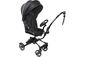 EICHHORN Kinderwagen Uptown-Rider Deluxe - Ciondolo per passeggino con parapioggia e parasole, colore: Nero