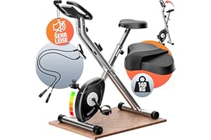 ‎SPORTANA Sportana Heimtrainer Eagle Faltbar 10 Stufen 7 Sitzhöhen LCD Display Trainings APP 2 Fitnessbänder 4in1 Fitnessfahrrad Fahrradtrainer Fitnessbike