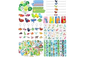 NEFLSI 134PCS Dinosauro Festa Compleanno Regalo Giocattoli Gadget Festa Compleanno Gadget Compleanno Giocattoli con Confezione Regalo Include Tatuaggi,Dinosauro Portachiavi per Festa Compleanno