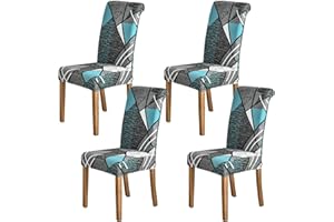 HZDHCLH Chair Covers Set of 4/6 Stretch Modern Chair Slipcovers for Dining Room Kitchen Wedding Party Washable Chair Protector(4pcs, gray old town)