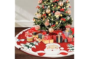 Surmounty Weihnachtsbaum Decke Weihnachtsfeier Matte, 122CM Schneeflocken Baum Rock Filz Baumdecke, Runde Form Christbaumständer Baum Ornamente