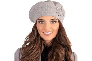 Vivisence Berretto Donna Elegante in Lana Stile Classico con Dettagli Decorativi Realizzato con Filato di Alta qualità Caldo E Confortevole Perfetto per Inverno E Autunno