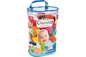 Clementoni - 17878 - Soft Clemmy - Zachte Zak Met 40 Blokken - Blokken Voor Kinderen, Sensorisch Spel, Educatief Speelgoed Baby Van 6-36 Maanden, Gemaakt In Italië