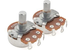 Alpha A250K Logaritmisk Potentiometer Metrisk Solid Kort Axel 6,5mm Pot för Elgitarr Bas (2 st)