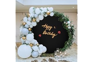 NSSONBEN Czarne okrągłe tło nadaje się do okrągłego tła o średnicy 1,8 m, bez fałd, na wesela, urodziny, imprezę, Boże Narodzenie, Nowy Rok, zasłony ścienne (bez stojaka)