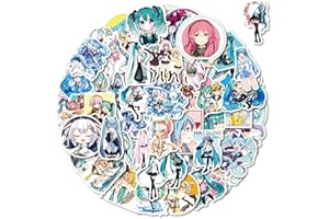 Canverlens Hatsune Miku Anime i fajne naklejki 50 sztuk | naklejki dla dorosłych, na samochód, laptop, butelki z wodą, naklejki dla nastolatków, urocze naklejki