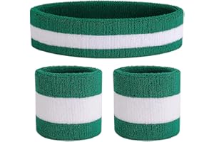 ONUPGO Schweißband Set Sportstirnband Handgelenk gestreifte Schweißbänder Frottee Sporttraining Basketball-Armband Stirnbänder Feuchtigkeitstransport Schweiß absorbierendes Stirnband