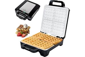 ‎SYNTROX GERMANY Syntrox Germany 1600 Watt XLC Keramik beschichtetes Waffeleisen für 4 Belgische Waffeln