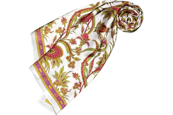 Lorenzo Cana Foulard pour femme, 100 % soie, avec motif paisley baroque, 100 x 100 cm
