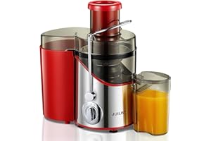 ‎JUILIST JUILIST Entsafter Gemüse und Obst aus Edelstahl, 400W Zentrifugal Entsafter 65 MM Einfüllöffnung und 3 Geschwindigkeiten, inkl Reinigungsbürste, Einfach zu Säubern, BPA-frei,Silber…