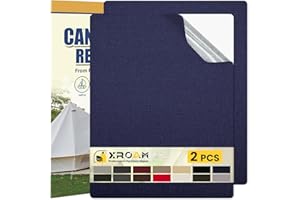 XROAM Tessuto Adesivo per Stoffa, 21 x 30 cm, Stoffa Adesiva per Tessuti, Esterno Impermeabile Patch Tessuto Adesivo per Copri Barche, Divani, Tende da Campeggio Toppa Riparativa per Tela Blu Navy