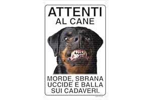 LOVELYTILES ROTTWEILER Attenti al cane morde sbrana uccide e balla sui cadaveri (20X30)