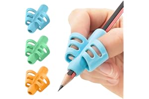 Stylo Lot de 3 Grippies Aide écriture, Guide Doigt Ecriture Enfant - Pencil Grips for Kids Ergonomique Aide Ecriture Pour Enfant Adulte Besoins